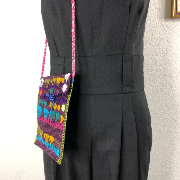 Costume Baldor Mexican Handmade Embroidered Floral Cross Body Bag - Picture 5 of 11